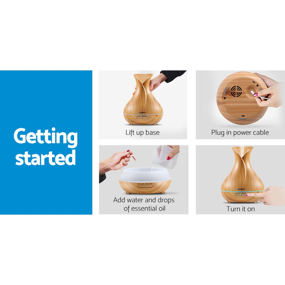 Light Wood 400ml 4-in-1 Aroma Diffuser
