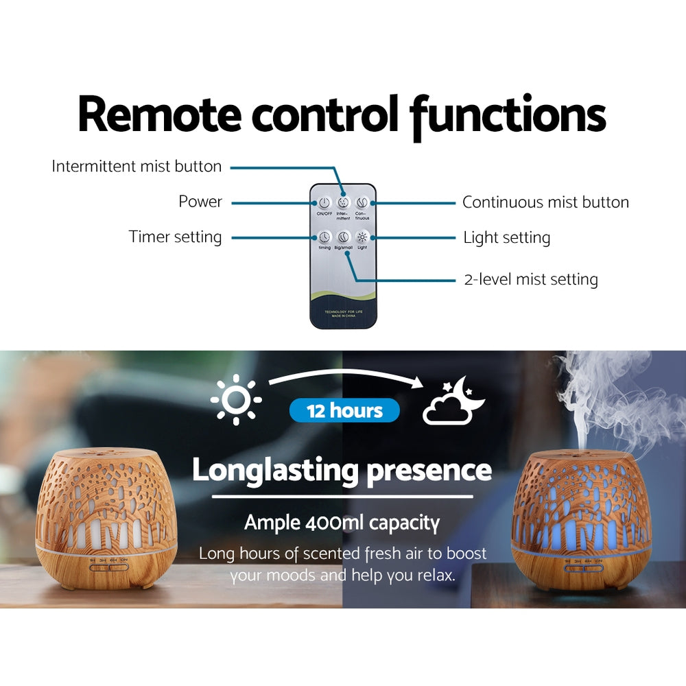 Aroma Diffuser 4-in-1 Wood Grain 400ml