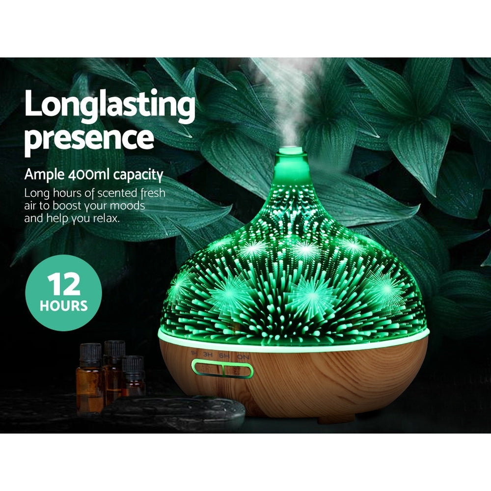 Aroma Diffuser 4-in-1 3D Glass 400ml