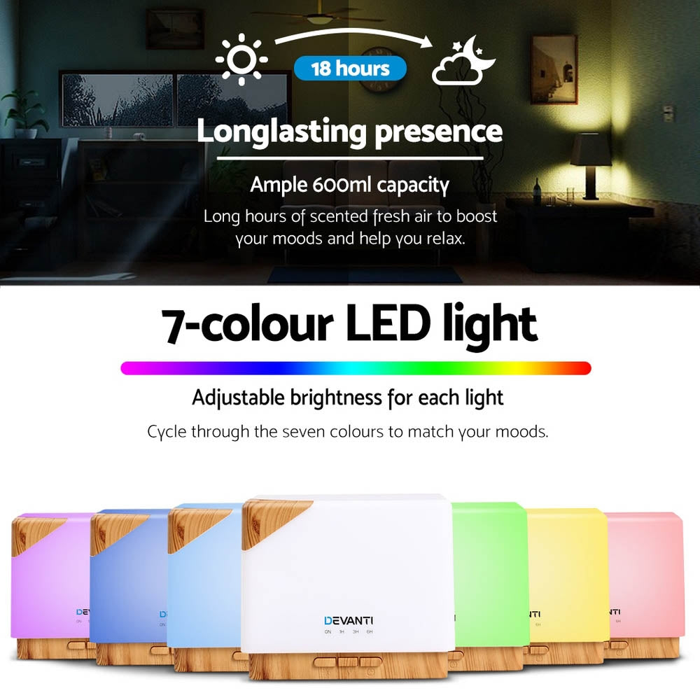Aroma Diffuser Aromatherapy Humidifier 4-in-1 600ml