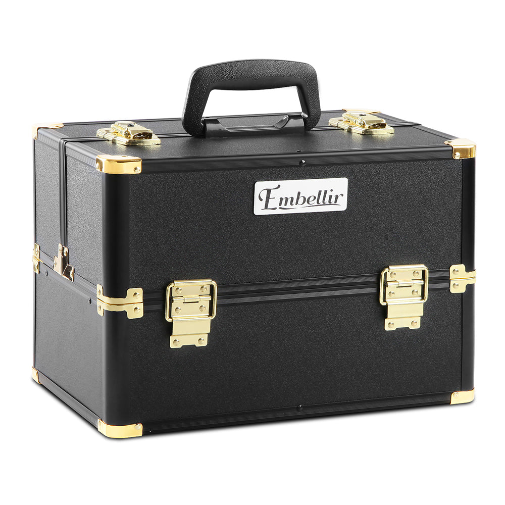 Embellir Portable Beauty Case - Black & Gold