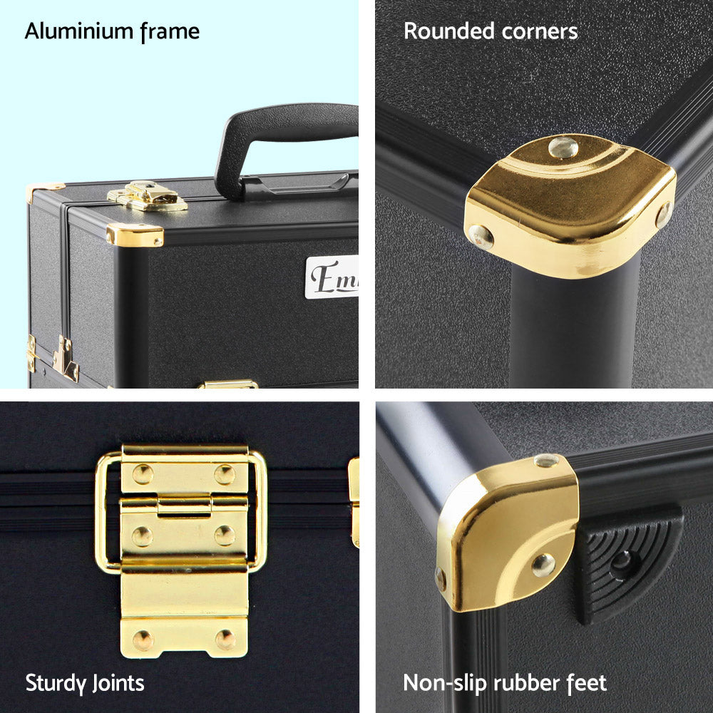 Embellir Portable Beauty Case - Black & Gold