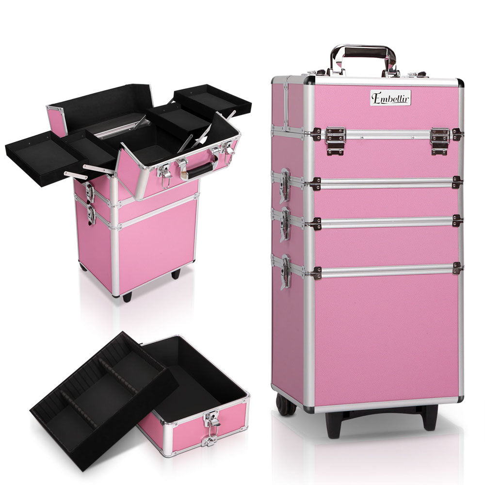 Embellir Beauty Trolley Organiser Case Pink