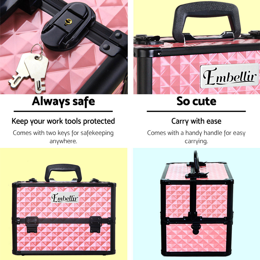 Embellir Beauty Makeup Case - Diamond Pink