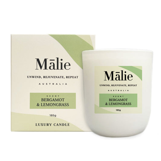 Malie Bergamot & Lemongrass Luxury Soy Candle 185g