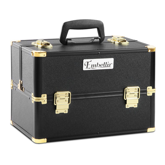 Embellir Portable Beauty Case - Black & Gold
