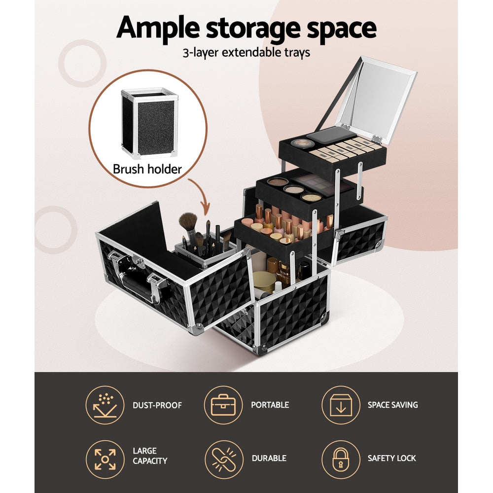 Embellir Large Beauty Case Diamond Black