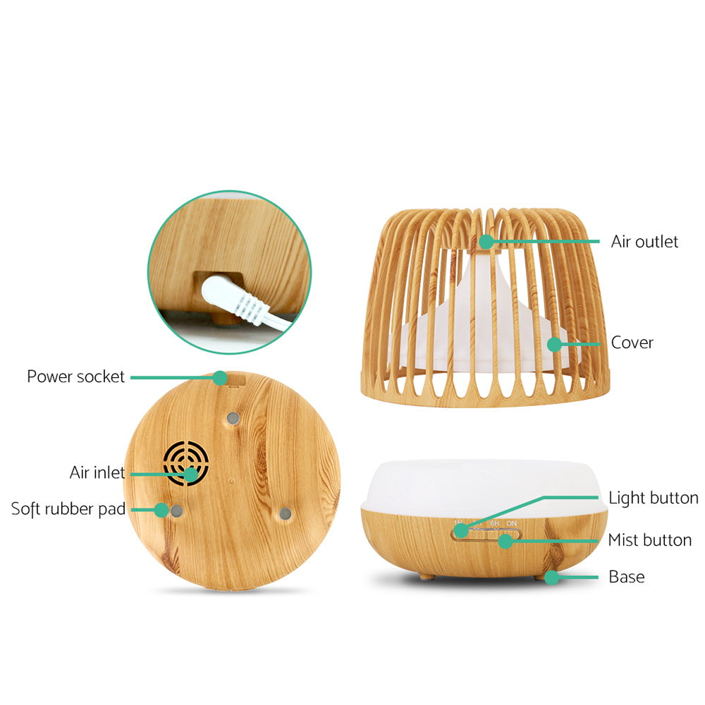 Aroma Diffuser 500ML 4-in-1 Light Wood