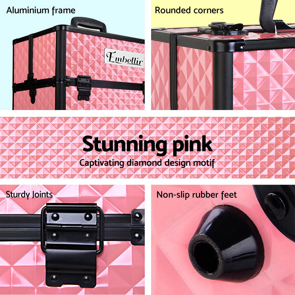 Embellir Beauty Makeup Case - Diamond Pink