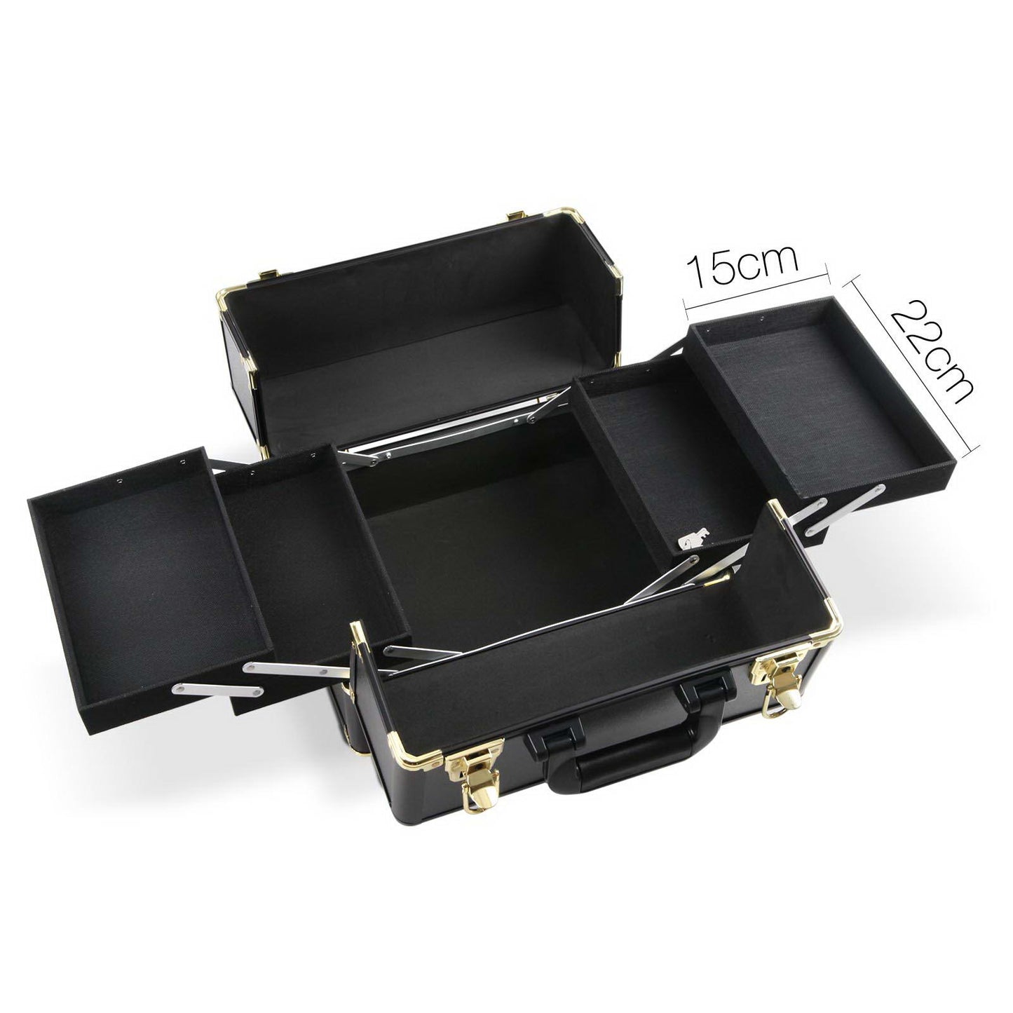 Embellir Beauty Trolley Organiser Case Black Gold