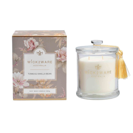 Wick2Ware Australia Scented Candle Tonka & Vanilla Bloom 380g